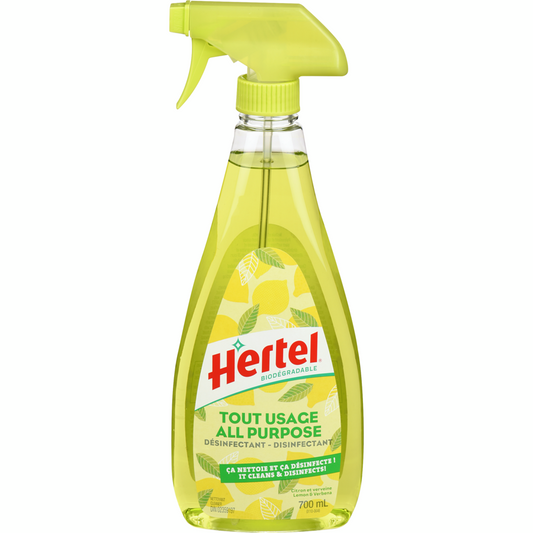 HERTEL Nettoyant vaporisateur tout usage, citron et verveine 700 ml