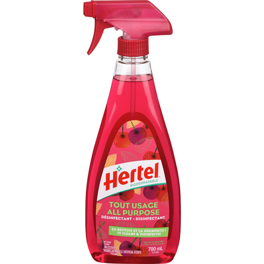 HERTEL Nettoyant désinfectant tout usage, cerise et amande 700 ml