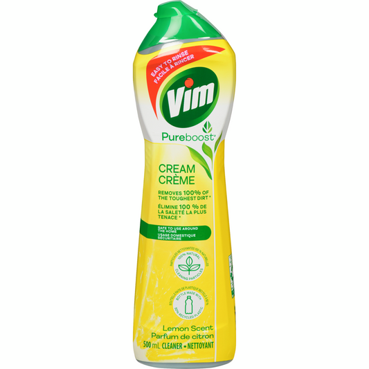 VIM Crème Nettoyante Parfum de Citron avec des particules 100 % naturelles 500 ml