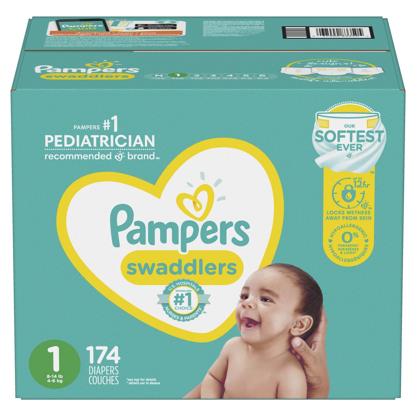 Pampers Swaddlers Diapers, Pampers Super Economy Size 1