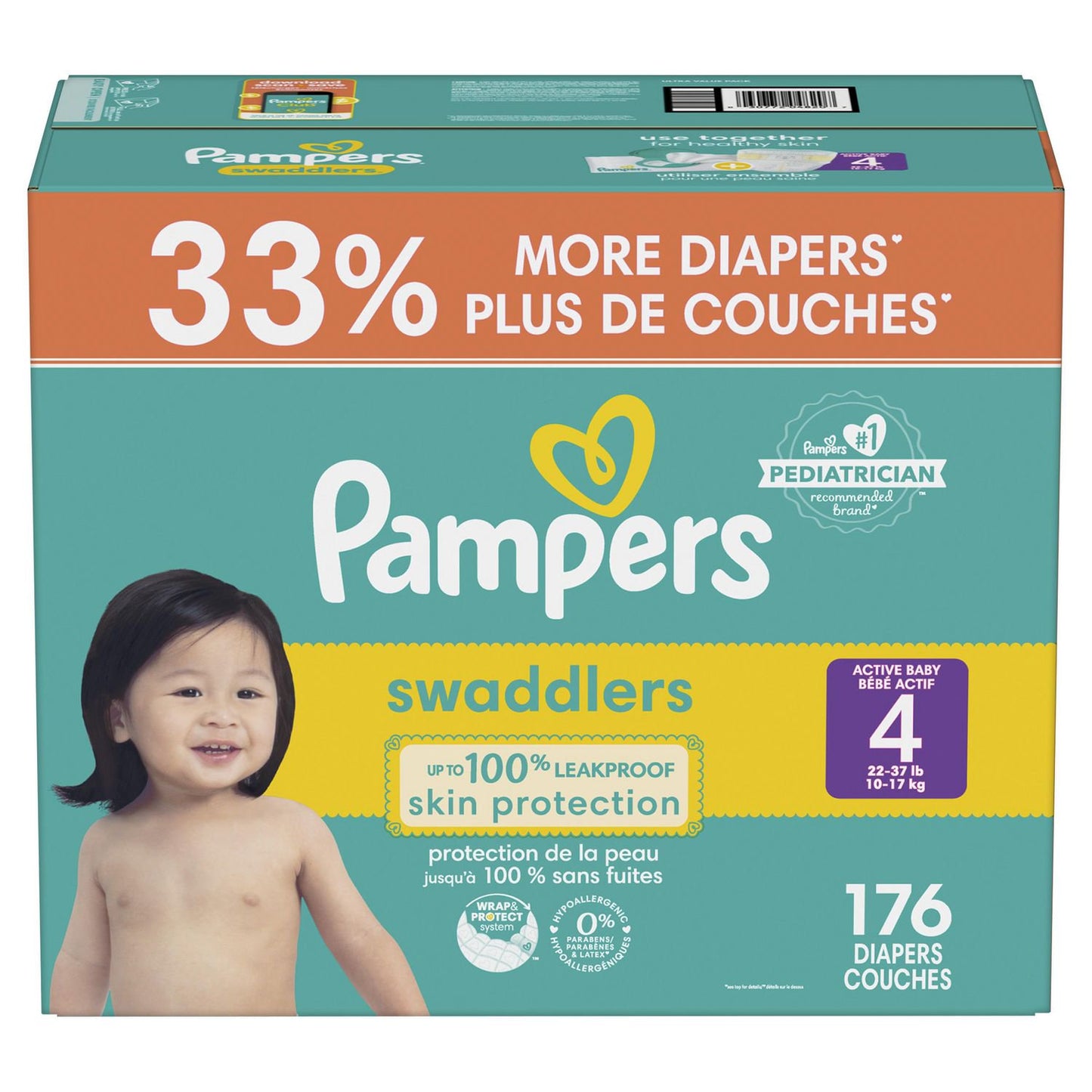 Couches Pampers Swaddlers pour bébé actif, format Ultra Value Pampers taille 4