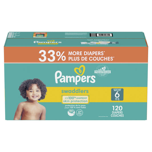 Couches Pampers Swaddlers pour bébé actif, format Ultra Value Pampers taille 6