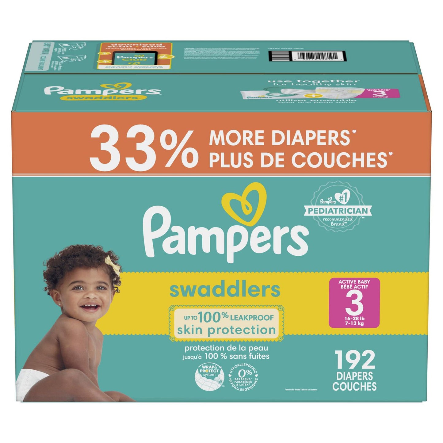 Couches Pampers Swaddlers pour bébé actif, format Ultra Value Pampers taille 3