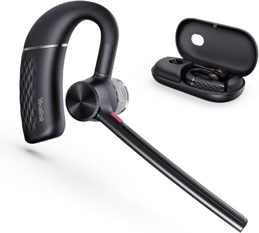 Yealink BH71 Bluetooth Headset, Wireless Bluetooth Earpiece with Noise Canceling Microphone, Teams & UC Compatible, Connect to Mobile Phone/Tablet PC, Mono Headset for Business Office Driving