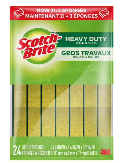 Scotch-Brite - Éponge à récurer pour gros travaux, paquet de 24