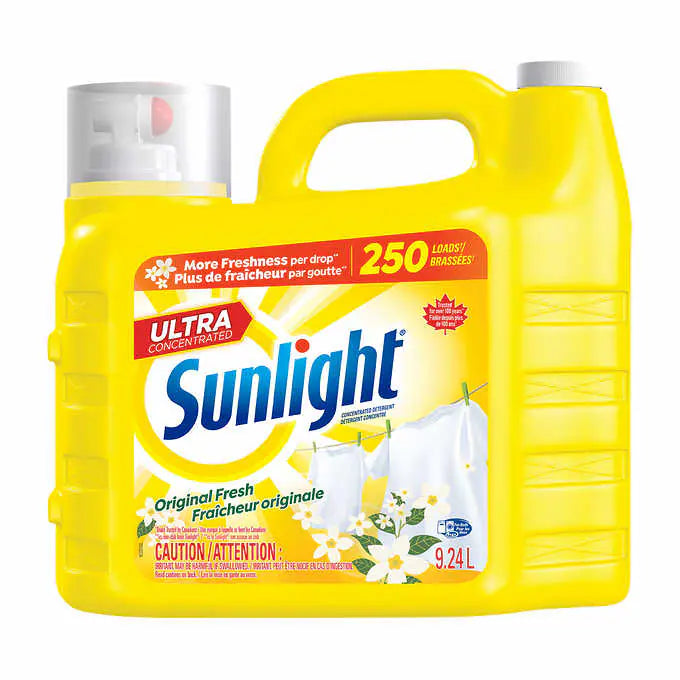 Sunlight - Détergent à lessive ultra concentré fraîcheur originale, 250 brassées