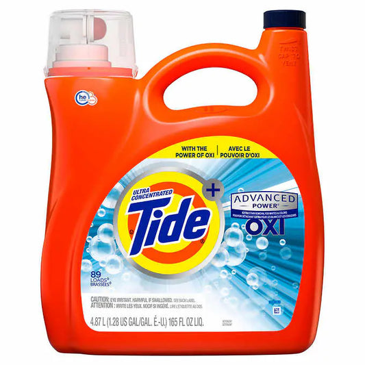 Tide Advanced Power - Détergent à lessive liquide ultra concentré avec Oxi, 89 loads