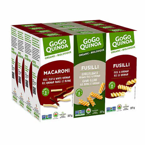 GoGo Quinoa - Pâtes biologiques, sans gluten, variés, 12 × 227 g