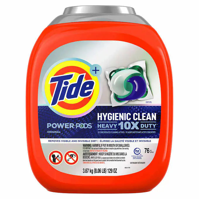 Tide - Hygienic Clean Heavy Lot de lessive Power PODS, 76 pièces, pour la saleté visible et invisible