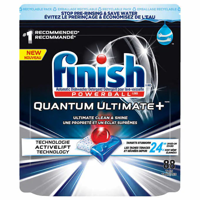 Finish Quantum Ultimate Plus - Dishwasher Detergent, 88 Tablets