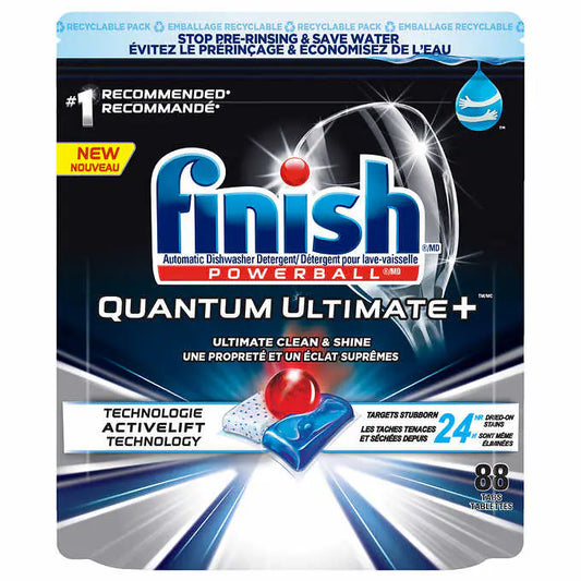 Finish Quantum Ultimate Plus - Détergent Pour Lave-Vaisselle, 88 comprimés